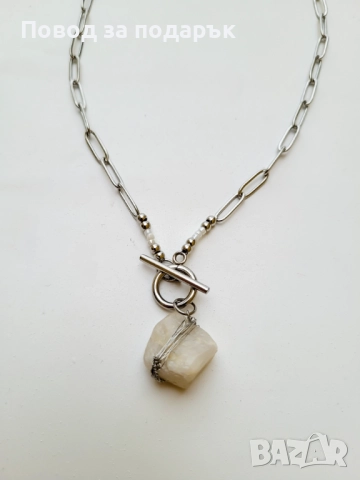 Камък на лунната светлина и душевната яснота, снимка 3 - Колиета, медальони, синджири - 52660924