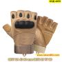 Бежови тактически ръкавици с протектор, без пръсти за различни видове спорт - КОД 4055, снимка 2