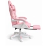 Ергономичен розов геймърски стол с поставка за крака , снимка 9