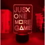 Геймърска 3D лампа "Just One More Game" – LED декорация за геймъри, снимка 1