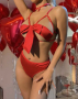 Дамски комплект подарък, сутиен и бикини с панделка, снимка 1 - Бельо - 43946253