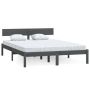 vidaXL Рамка за легло, сива, бор масив, 160х200 см(SKU:810159, снимка 1 - Спални и легла - 45926248