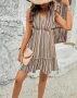 Къса дамска рокля с V-образно деколте в ежедневен стил, снимка 2