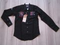 НОВА черна мъжка памучна риза CAMP DAVID размер M от Германия, снимка 1 - Ризи - 45582227