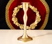 Бронзов свещник,релефни барокови орнаменти. , снимка 1