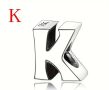 Нов сребърен талисман буква К, снимка 1 - Гривни - 46019117