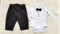 Панталон и боди риза  с папионка H&M 3-6 месеца, снимка 6
