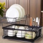 Двуетажен метален сушилник за съдове Cheffinger с отделение за прибори – повече ред и сух плот в кух, снимка 3
