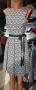 Красива плътна рокля в черно-бели шарки ХС/С размер, снимка 3