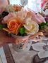 ☘️☘️Ново☘️☘️Метална кашпа със свежи и цветни сапунени цветя изработени от пластичен сапун💐🌷🌺, снимка 4