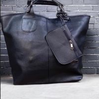Дамска кожена чанта с аксесоар - портмоне, снимка 3 - Чанти - 45854284