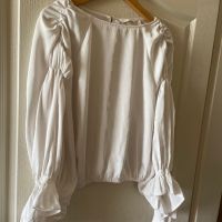 🤩 Нова разкошна сатен елегантна бяла блуза топ буфан ръкав барок бароков стил. , снимка 7 - Корсети, бюстиета, топове - 45299399