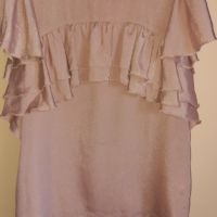 Елегантна Розова блуза с къдрици, снимка 1 - Тениски - 45806342