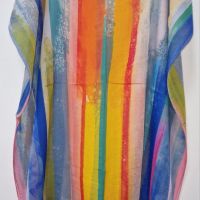 Туника-рокля за плажа в модерни цветни принтове и в свободна права кройка, универсален размер. Дължи, снимка 6 - Рокли - 45752554