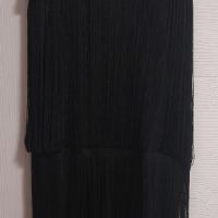 Къса черна рокля с ресни, снимка 1 - Рокли - 45227703