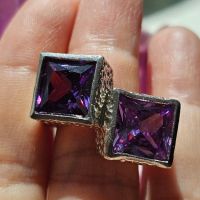 масивен сребърен пръстен с Пурпурен Аметист, снимка 3 - Пръстени - 45113017