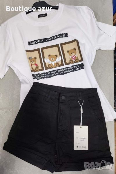 дамски комплект тениска и къси панталонки , снимка 1