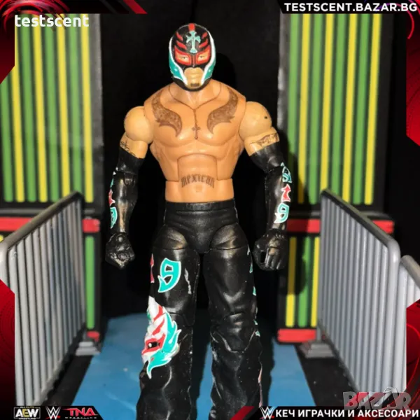 Екшън фигура WWE Rey Mysterio Mattel Elite Black/Green играчка Рей Мистерио, снимка 1