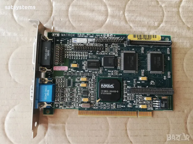 Видео карта Matrox MGA MYST/2BI/5 618-02 REV.A 2MB PCI, снимка 1