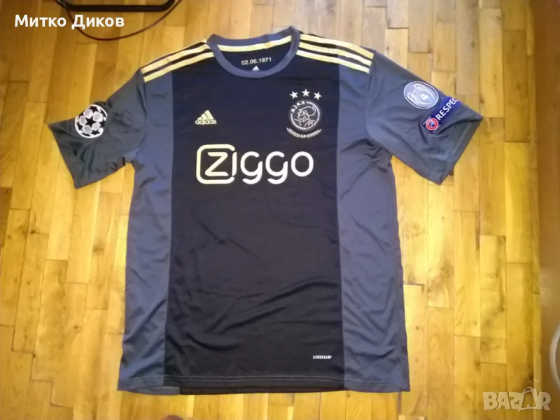 Аякс футболна тениска Адидас №34  баджове от шамп.лига размер ХХЛ, снимка 1