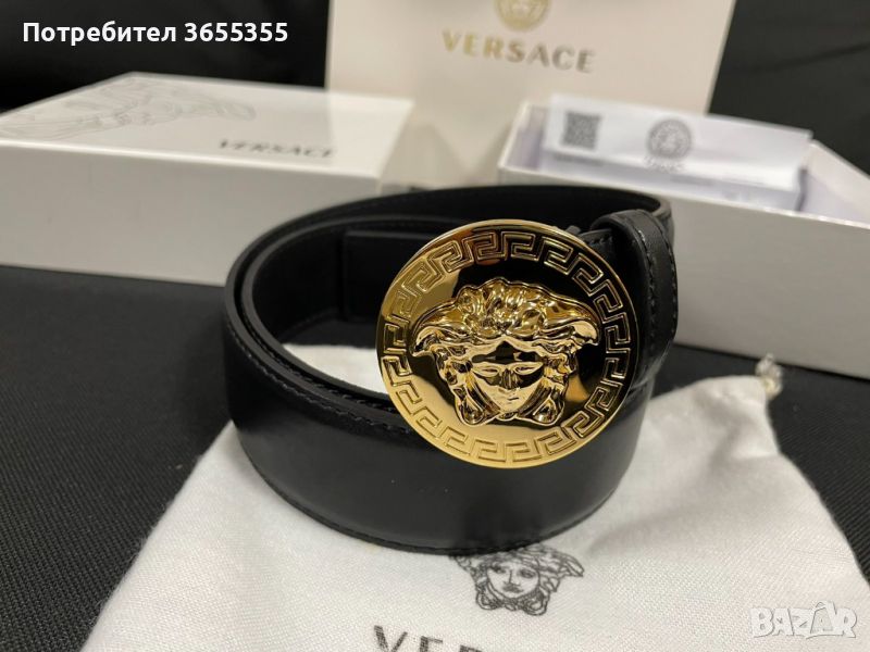 Чисто нов дамски колан Versace medusa със златна тока, снимка 1