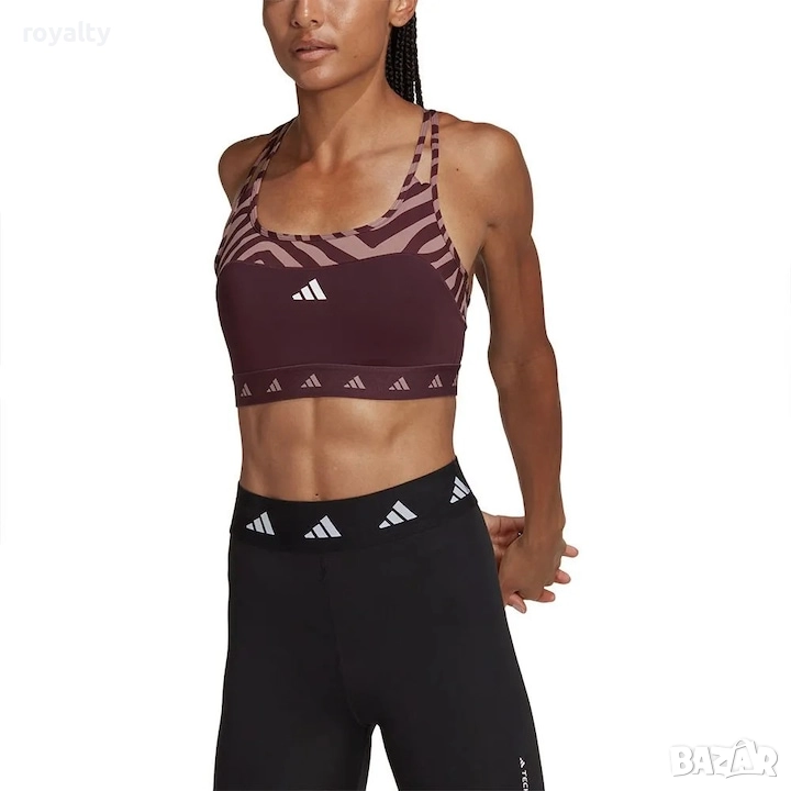 Adidas Оригинално Спортно Бюстие, XS, Бордо, снимка 1