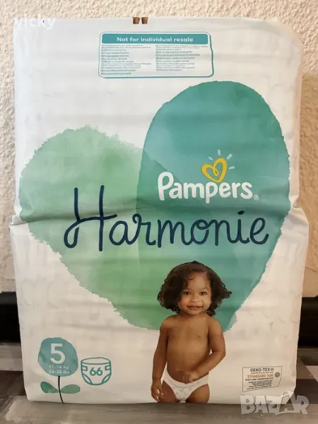 НОВ Pampers Harmonie Size 5 еднократни пелени/памперси 11-16kg 66 бр, снимка 1