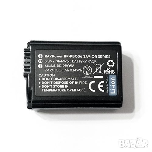 Батерия SONY NP-FW50 за Alpha 7 SLT R, A5000, A6000, a6300, a6500, снимка 1