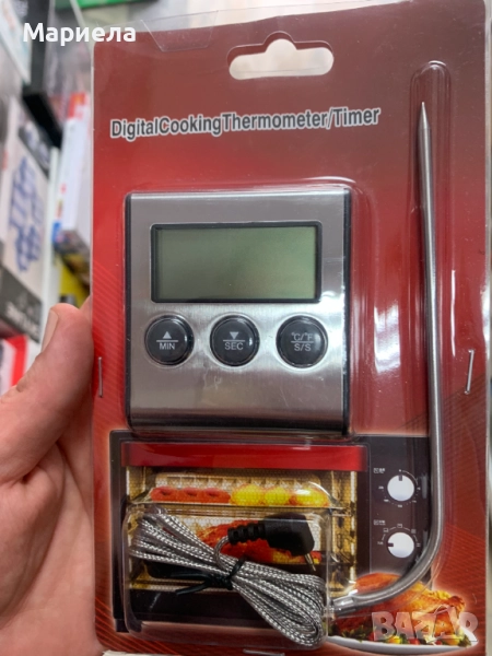 Дигитален термометър за барбекю/фурна / С таймер и магнит, снимка 1