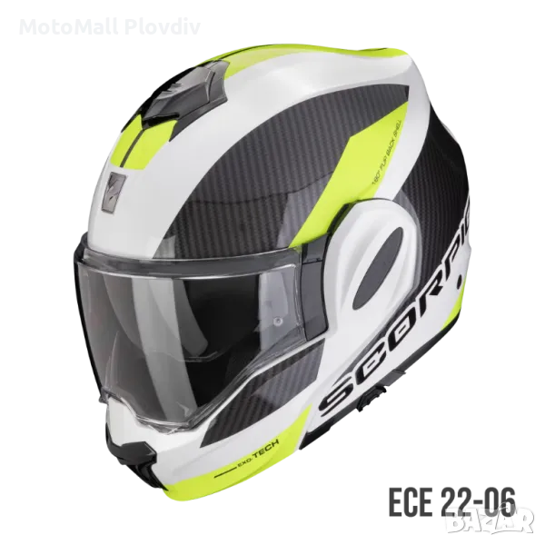 В наличност SCORPION EXO-TECH EVO TEAM White-Neon Yellow МОДУЛНА ПРОМО, снимка 1