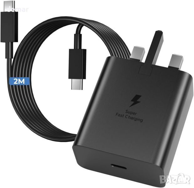 45W USB C бързо зарядно устройство с 2 м USB C кабел, супер бързо зарядно устройство, снимка 1