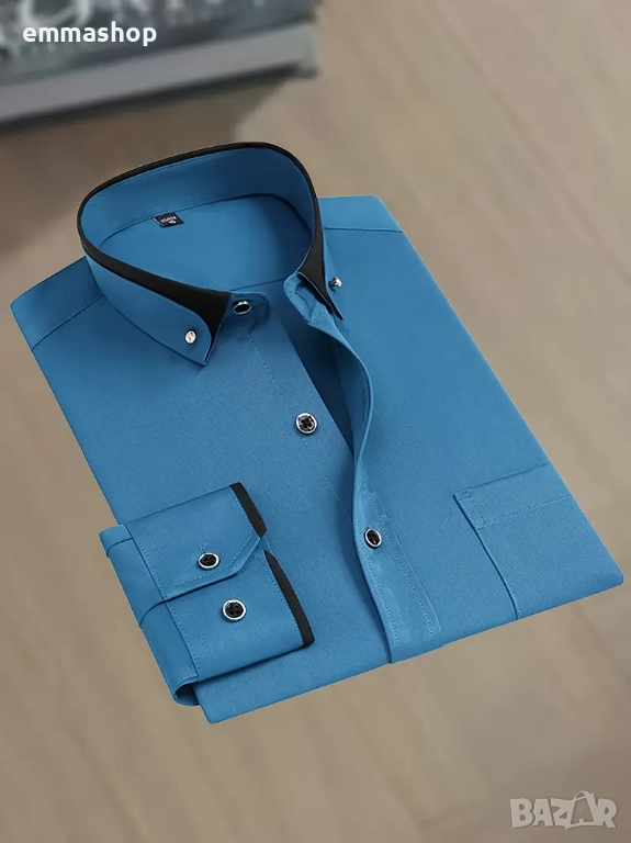 Мъжка риза с дълъг ръкав, размер L-XL Бюст: 105-110cm талия: 91-96cm ​Височина: 185-190cm, снимка 1