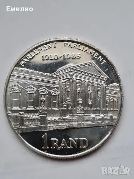 SOUTH AFRICA 🇿🇦 1 RAND 1985 PROOF SILVER. UNC , снимка 1