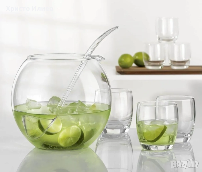 Комплект за пунш Голяма купа за пунш и 6 чаши парти комплект, снимка 1