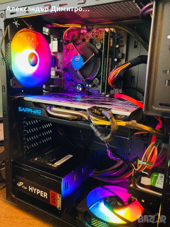 Геймърски Intel I7 3770s,RX 580 4GB,16GB RAM,128 GB SSD+1TB HDD WIFI, снимка 1
