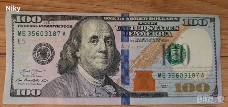 100 доларова банкнота 2003г., снимка 1