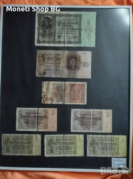 Пано с 8 стари  банкноти от Германия, снимка 1