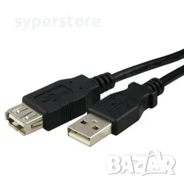 Кабел USB2.0 удължител 1,5м Digital One SP00213 - мъжко/женско прозрачен Cable USB2.0 type A-A M/F,1, снимка 1