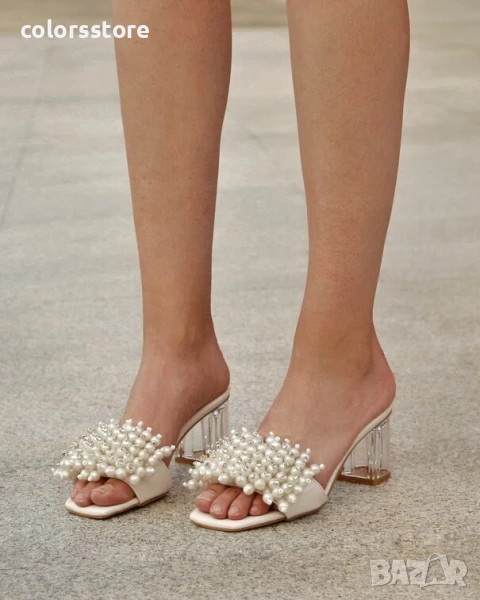 Чехли на ток - бежов лак с перли - KP60

.., снимка 1