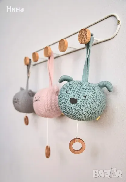 Музикална играчка/ латерна Lassig, органичен памук, куче, снимка 1