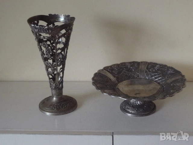 Метална ваза + купа от Германия