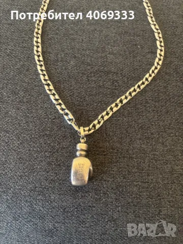 Сребърен плътен синджир с боксова ръкавица 67.62гр 925 , снимка 7 - Колиета, медальони, синджири - 49909837