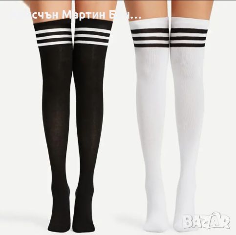 Високи Чорапи с райрана шарка , снимка 3 - Дамски чорапи - 46429518
