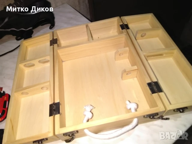 Дървена кутия нова за разни неща сгъваема 405х300мм отворена и вътре 30х20х8см, снимка 9 - Други стоки за дома - 50517670