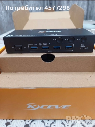 USB 3.0 Displayport KVM превключвател за 3 компютъра и 2 монитора, снимка 2 - Други - 51553304