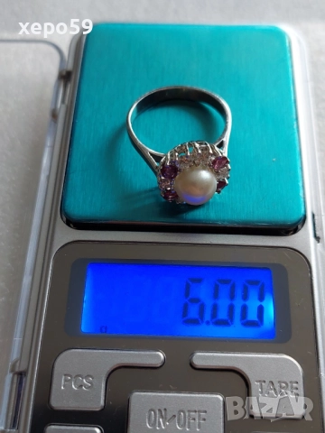 Лот от 4 златни пръстена-диаманти рубин, аметист,оникс,перла,гема,, снимка 14 - Пръстени - 52226850