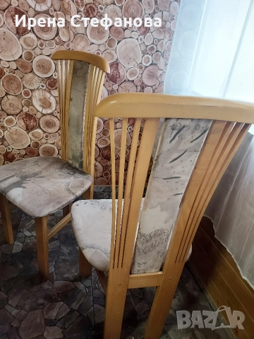 Трапезна маса от масив със шест стола, снимка 4 - Маси - 52678440