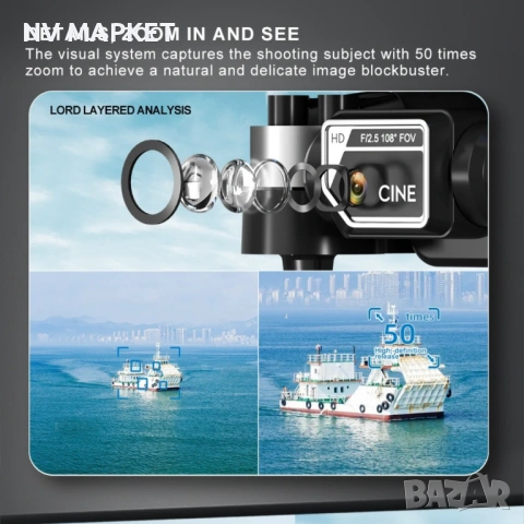 Сгъваем дрон с 8k HD Двойна камера 360 ° на заснемане Дрон S169 с 4К двойна камера, снимка 17 - Дронове и аксесоари - 53837732