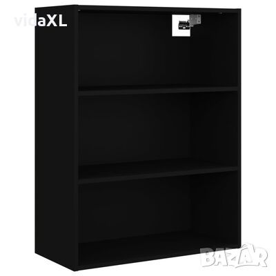 812313 vidaXL Окачен стенен шкаф,черен, 69,5x32,5x90 см（SKU:812313, снимка 1 - Шкафове - 46228167