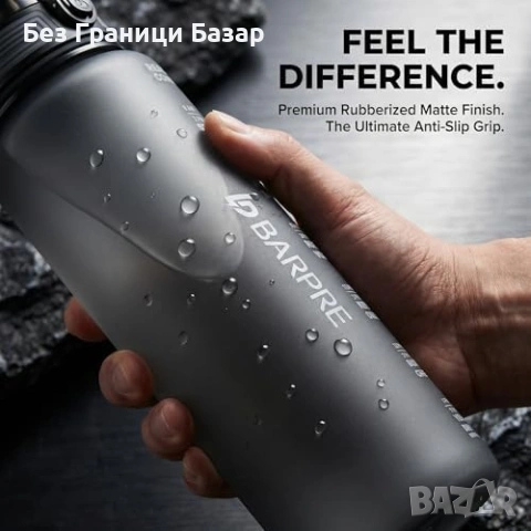 Нова спортна 1L Tritan бутилка за вода с цедка непротичаща матово сива, снимка 9 - Други - 53839713